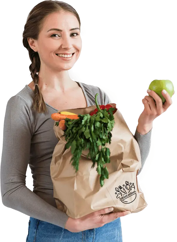 Zdrava zelenjava in sadje v eko vrečki dostava.